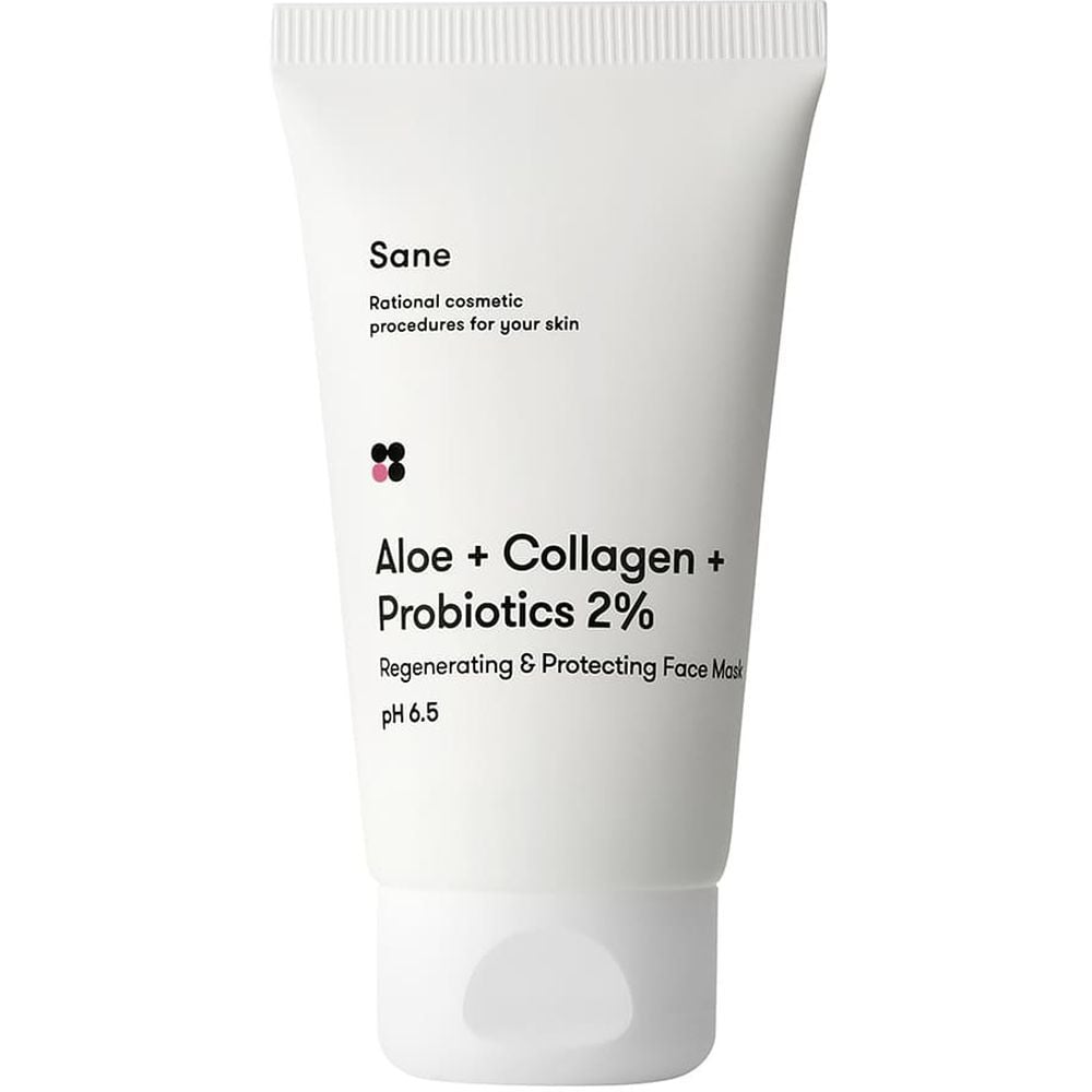 Маска для обличчя Sane Aloe + Collagen + Probiotics 2%, 75 мл - фото 1