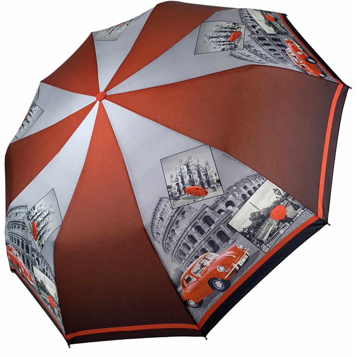 Жіноча складана парасолька напівавтомат The Best 102 см червона - фото 1