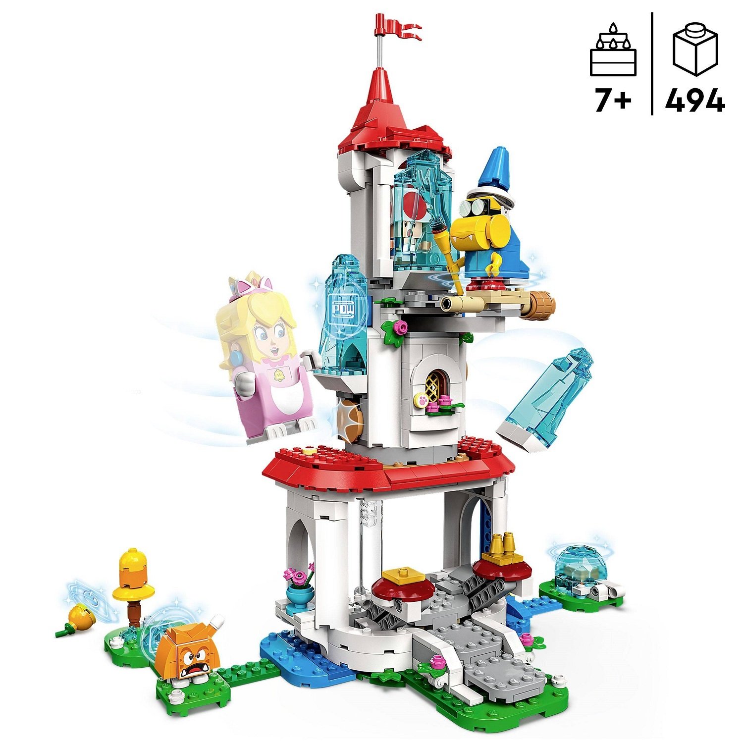Конструктор LEGO Super Mario Дополнительный набор Костюм Пич-кошки и Ледяная башня, 494 деталей (71407) - фото 3