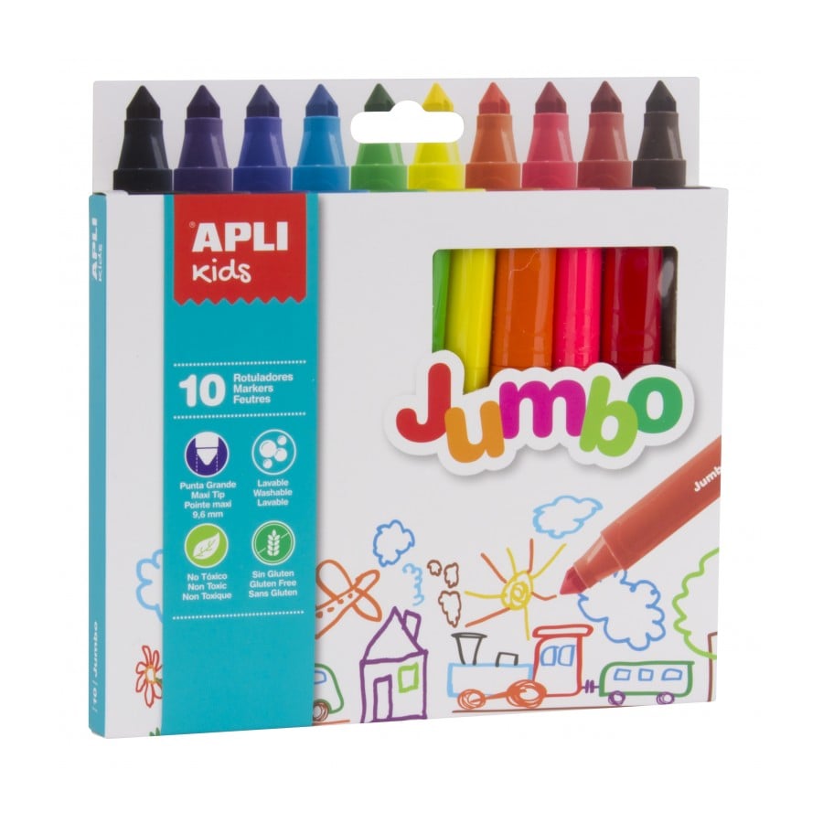 Набір маркерів Apli Kids, 10 кольорів, 10 шт. (16804) - фото 1