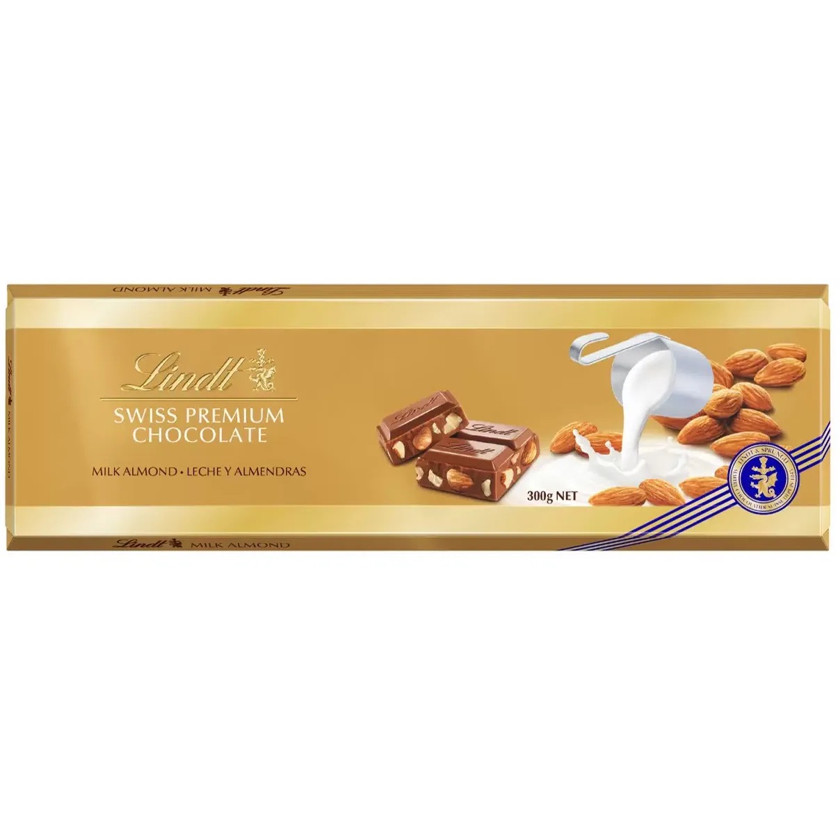 Шоколад молочний Lindt Gold Tablets з мигдалем 300 г - фото 1