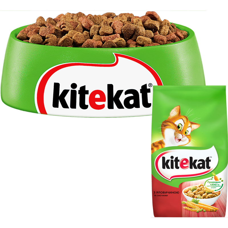 Сухой корм для кошек Kitekat, говядина с овощами, 1,8 кг - фото 3