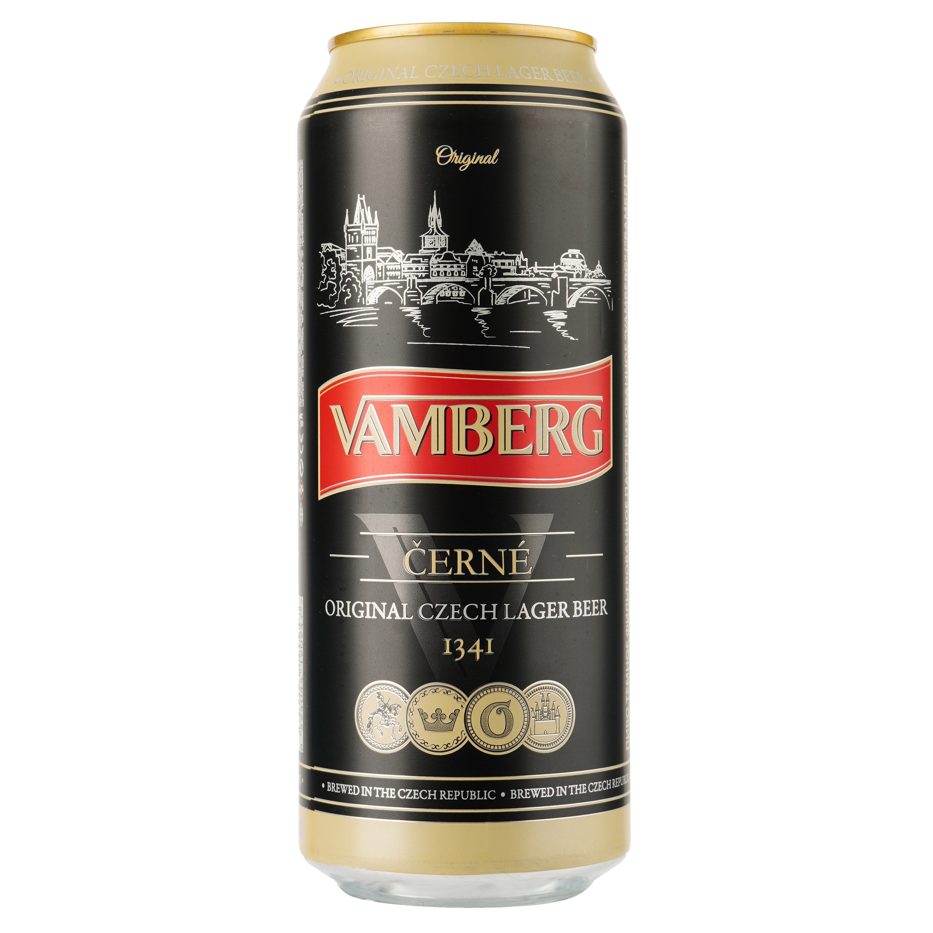 Пиво Vamberg Dark Lager, темное, фильтрованное, 4,4%, ж/б, 0,5 л - фото 1