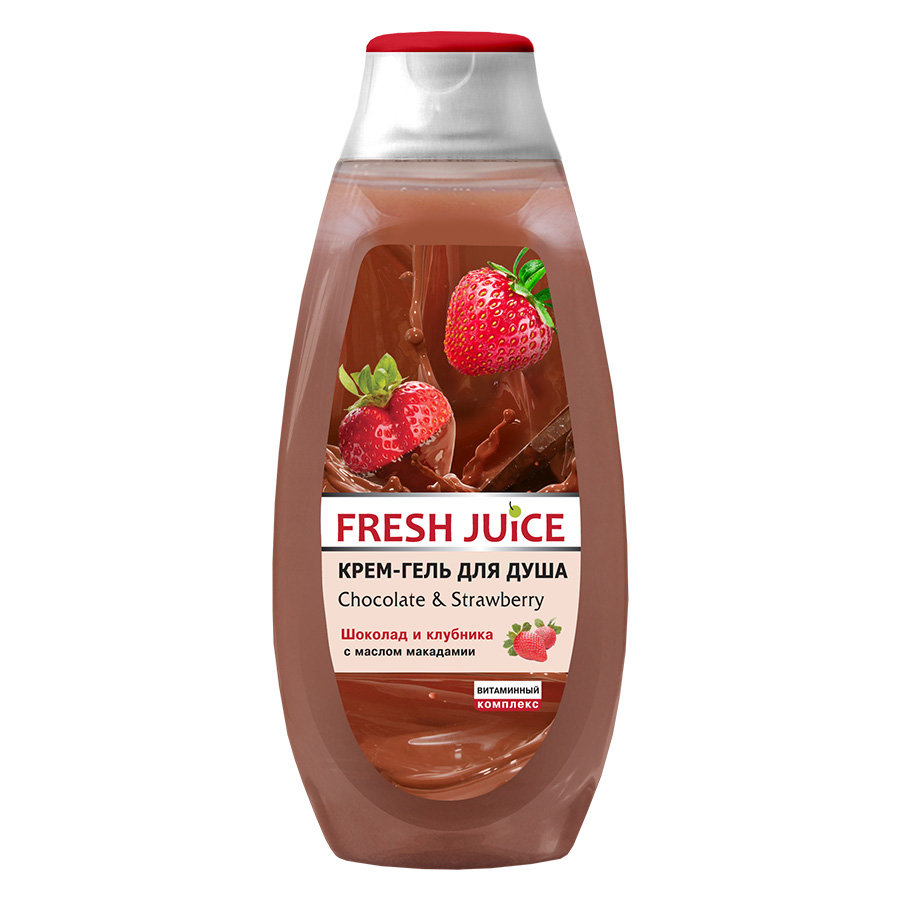 Крем-гель для душа Fresh Juice Chocolate & Strawberry, 400 мл - фото 1