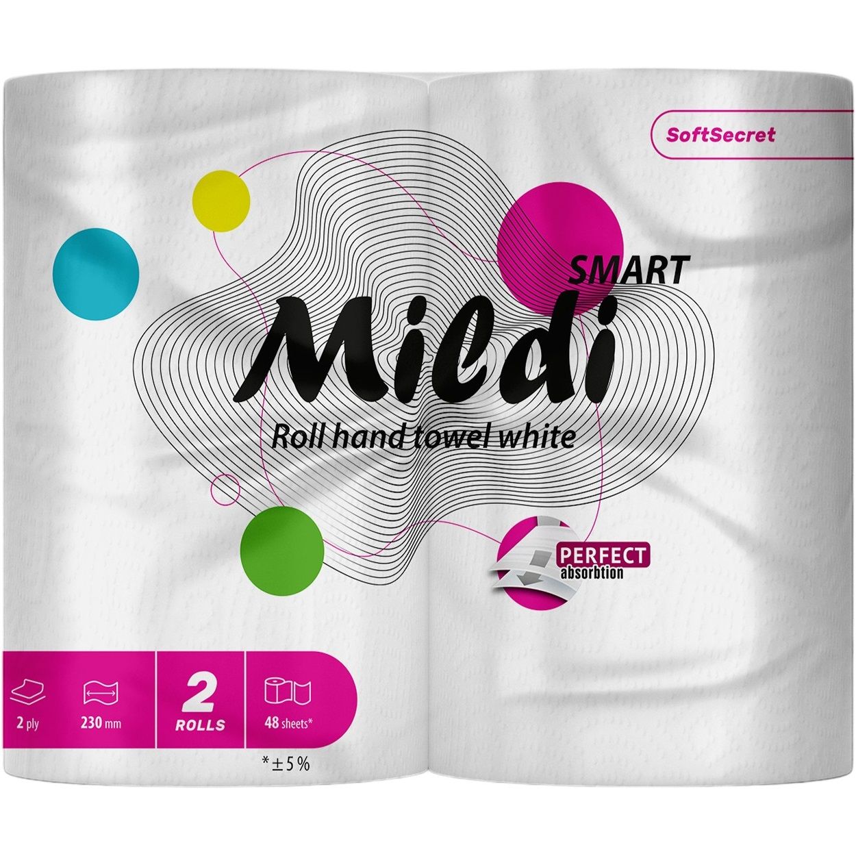Бумажные полотенца Mildi Smart 2 слоя 56 отрывов 2 шт. - фото 1