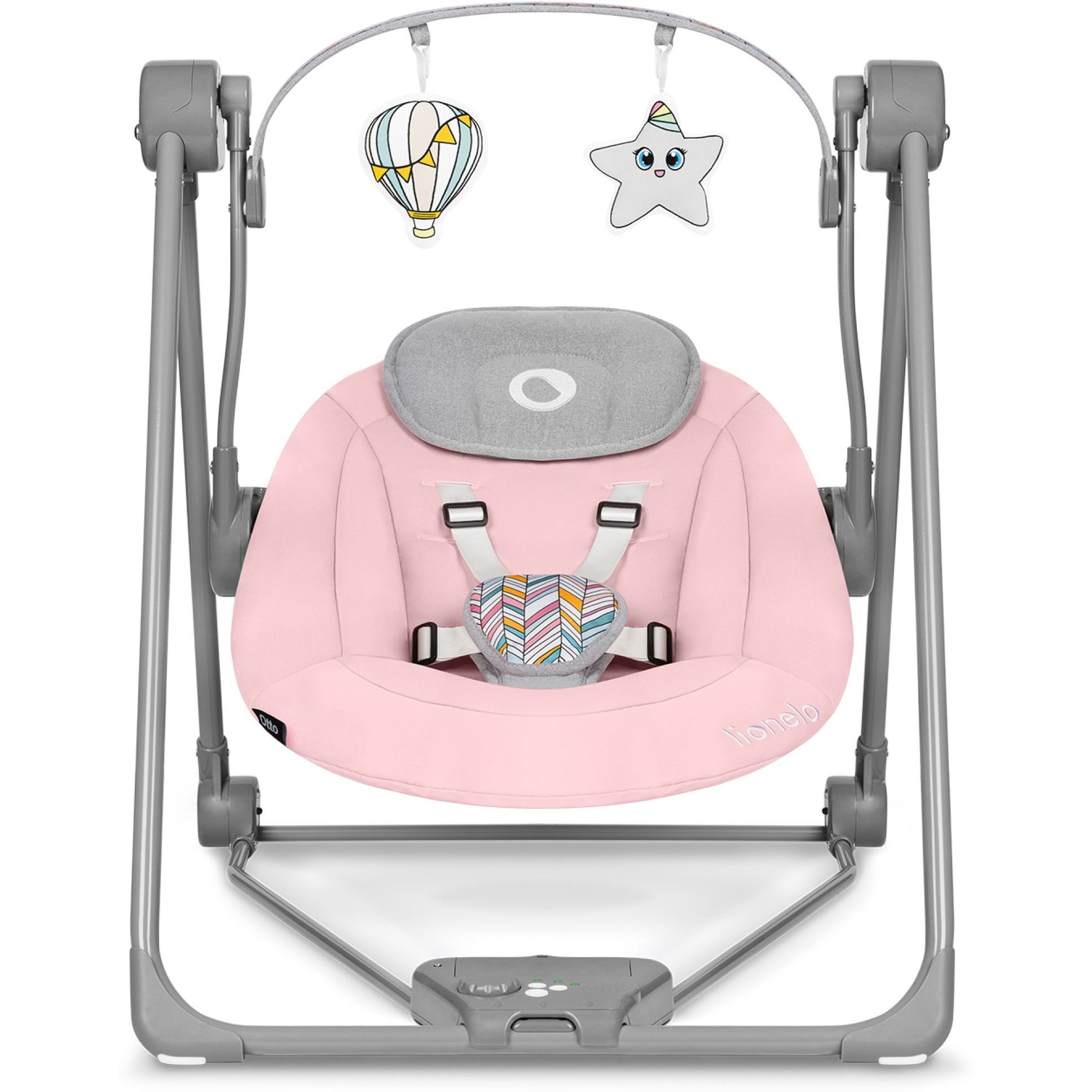 Крісло-гойдалка Lionelo Otto Pink Baby з ігровою дугою, рожеве (LO-OTTO PINK BABY) - фото 3