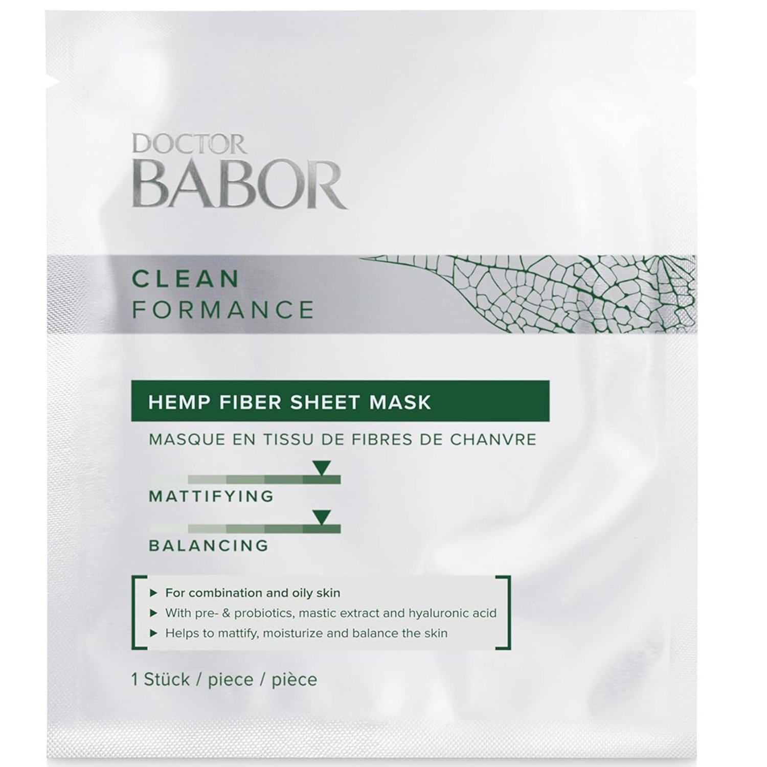 Тканевая маска для лица Babor Doctor Babor Clean Formance Hemp Fiber Sheet Mask 1 шт. - фото 1