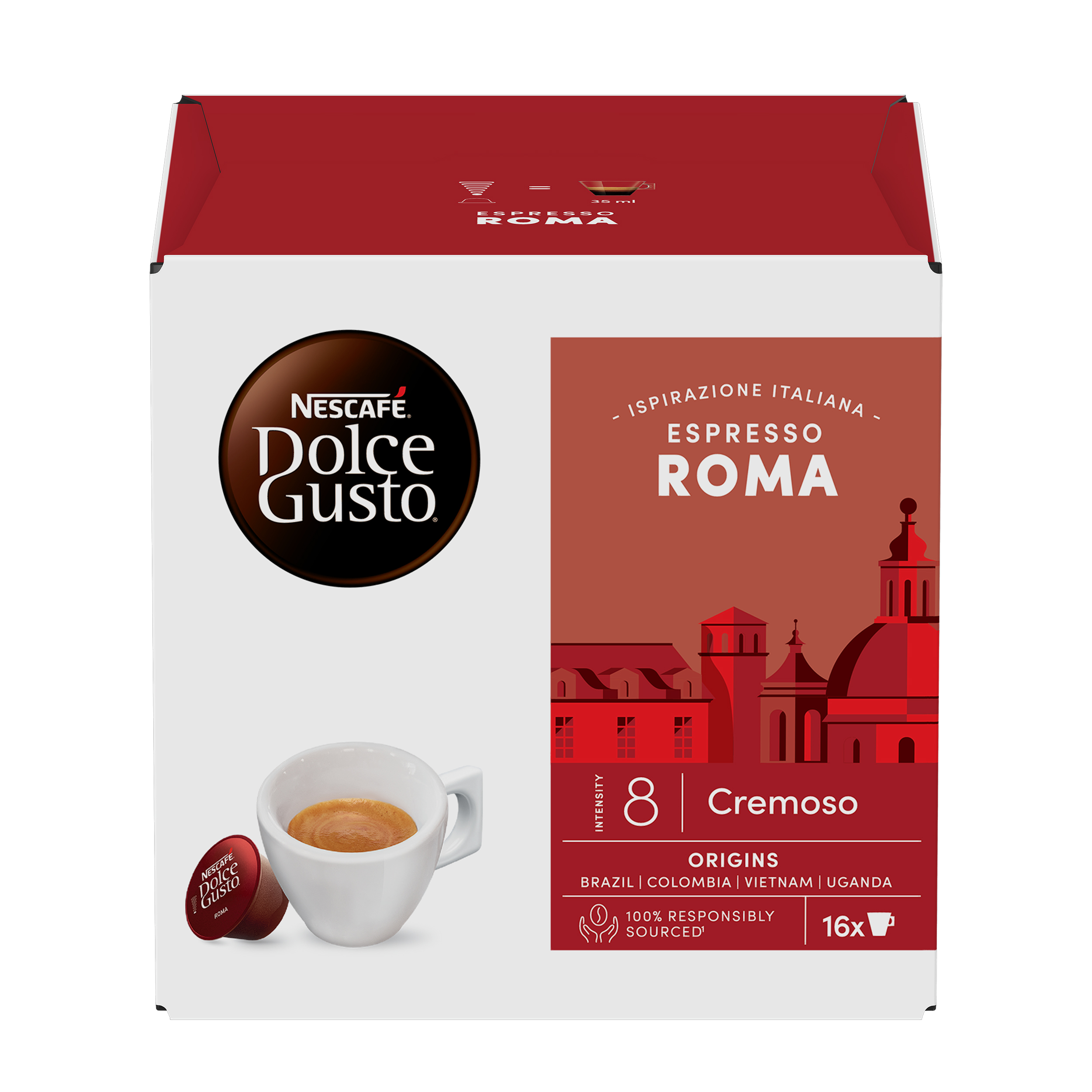 Кава в капсулах Nescafe Dolce Gusto Espresso Roma 99.2 г (16 шт. по 6.2 г) - фото 4