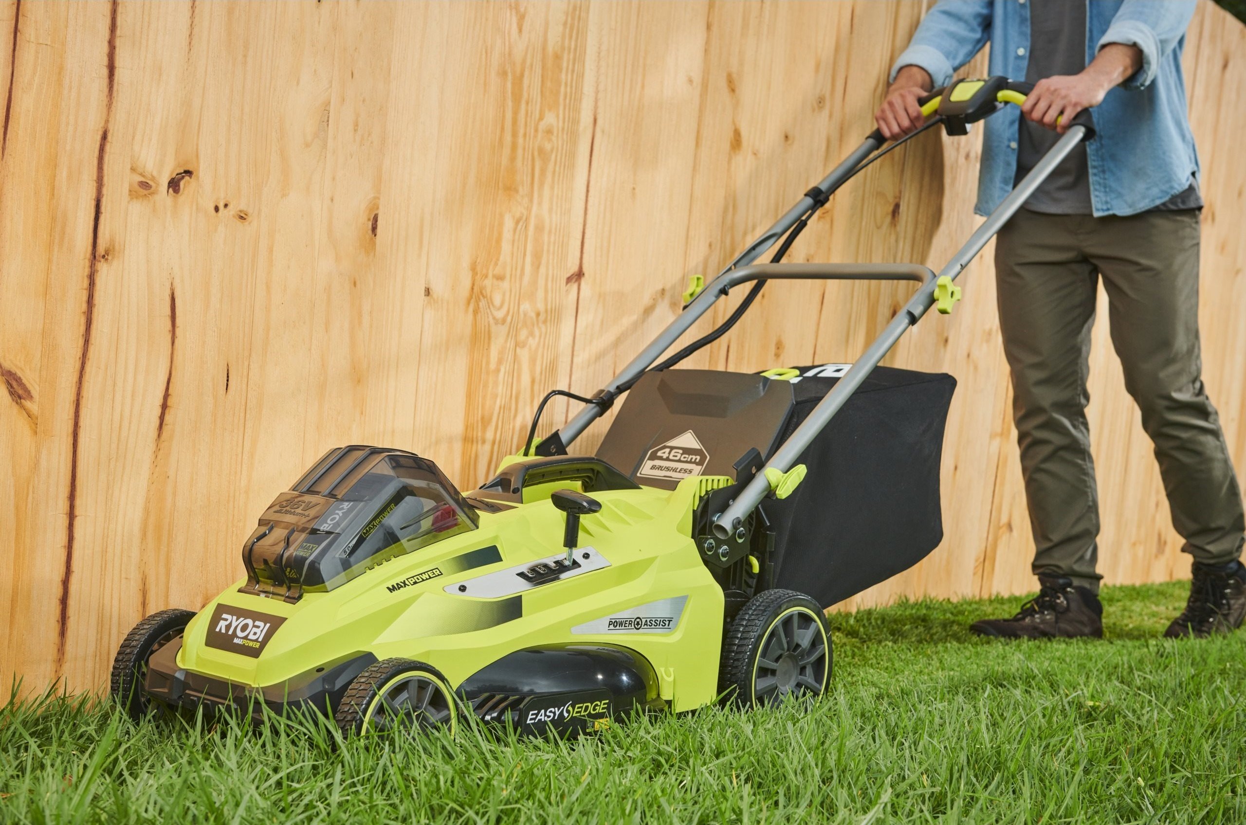 Газонокосилка аккумуляторная Ryobi Max Power RLM36X46H50PG с функцией Power-Assist 36В 46 см (5133005484) - фото 3