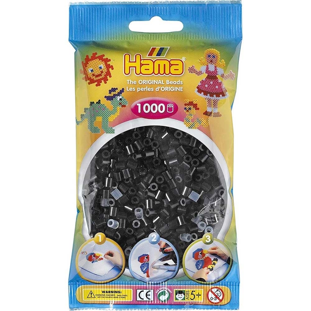Термомозаїка Hama Midi Набір чорних намистин, 1000 елементів (207-18) - фото 1