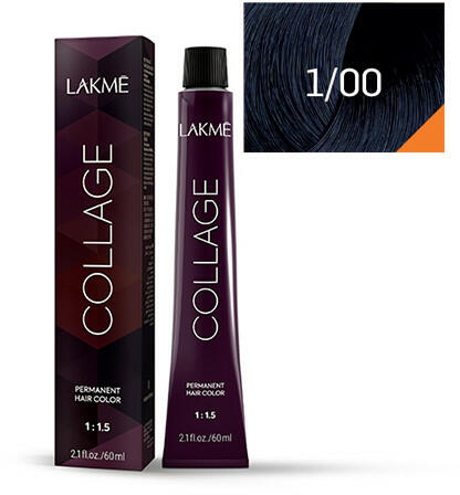 Перманентная краска для волос Lakme Collage Creme Hair Color тон 1/00 ​​(черный) 60 мл - фото 2
