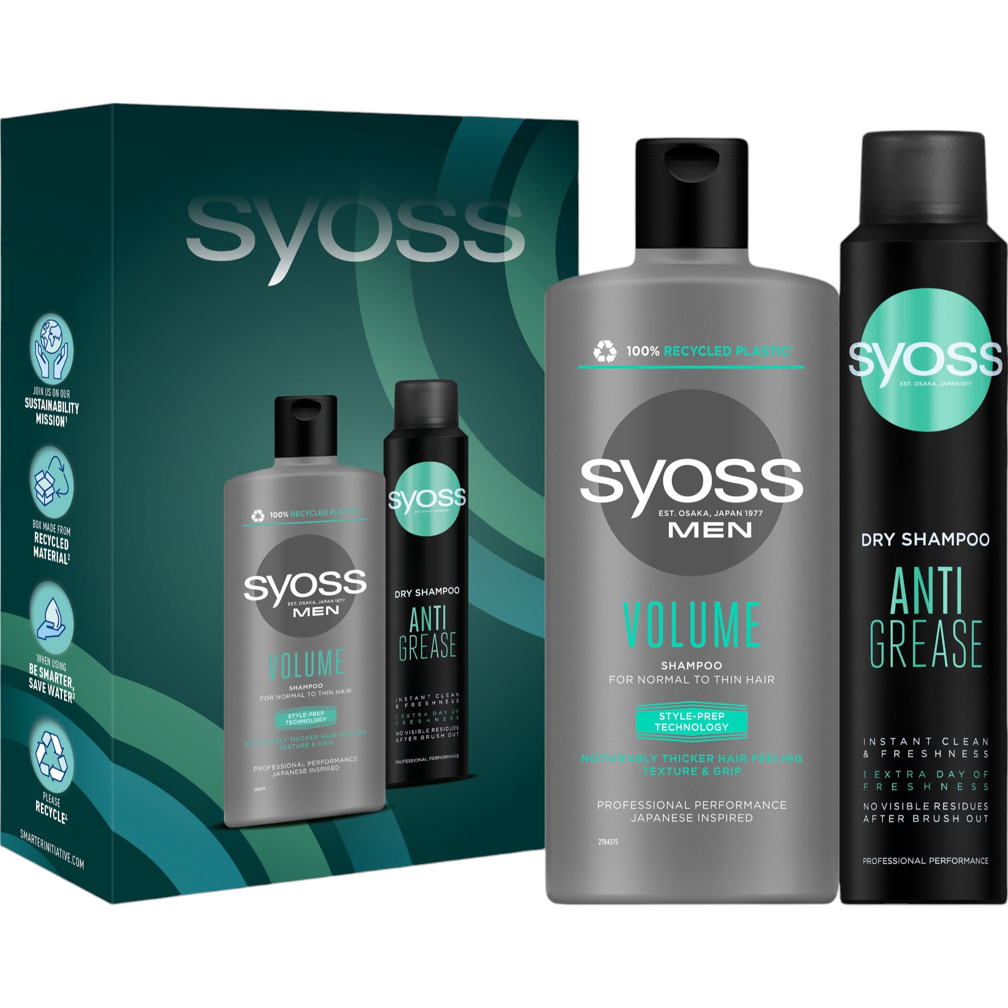 Набор Syoss For men. Clean & Freshness Шампунь 440 мл + сухой шампунь 200 мл - фото 1