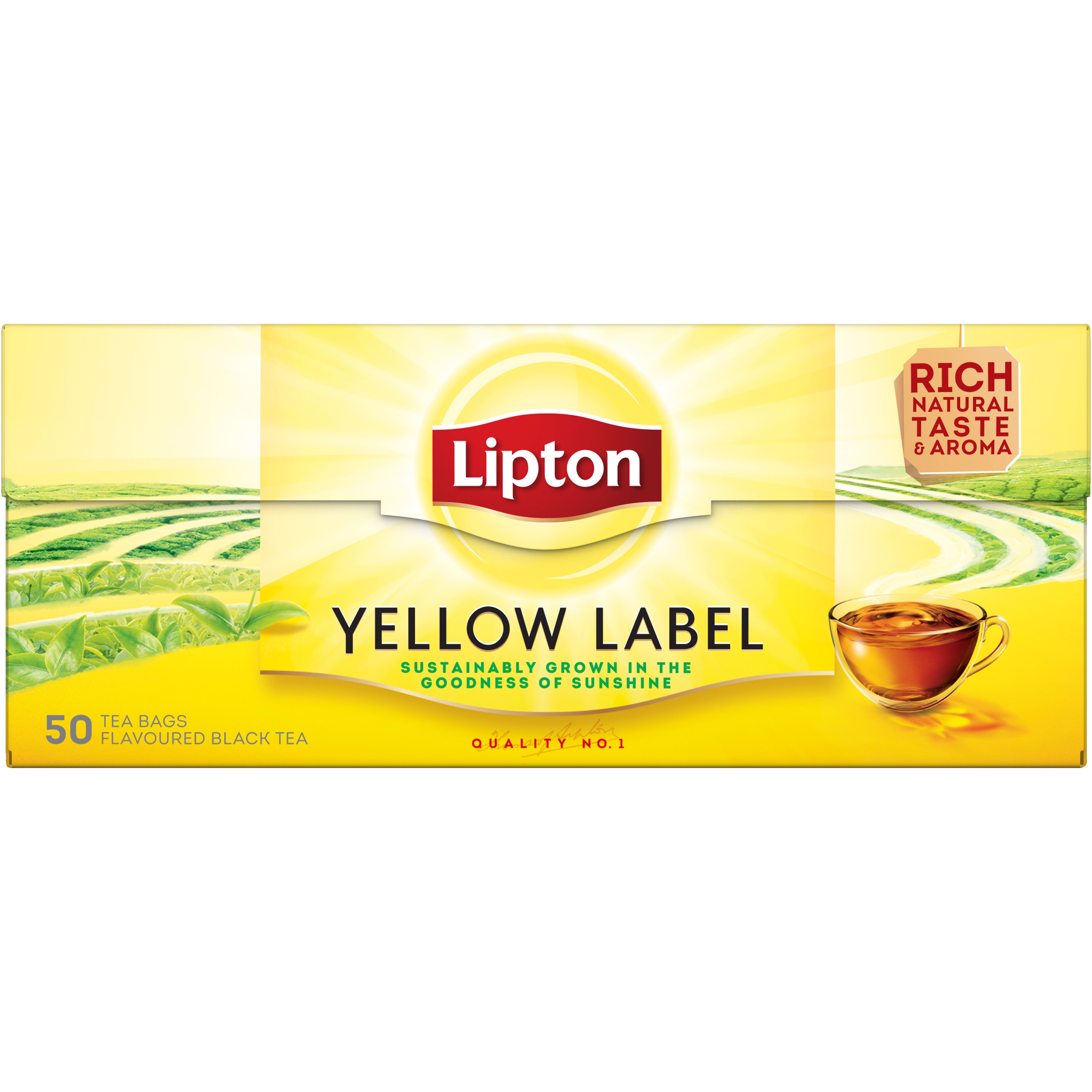 Чай черный Lipton Yellow Label, 100 г (50 шт. х 2 г) (37915) - фото 1