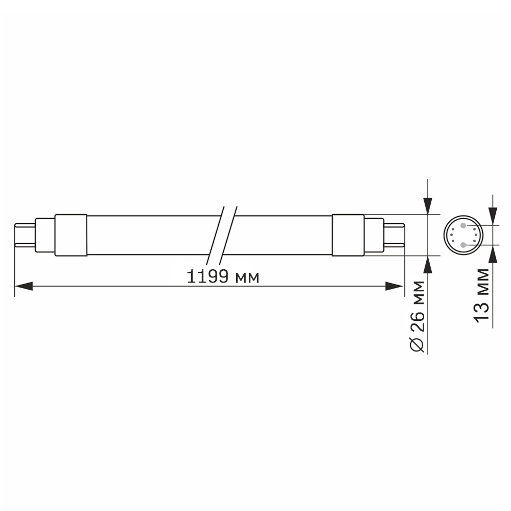 Лампа Videx LED FITO T8F 18W 1.2M (VL-T8F-1812B) - фото 4