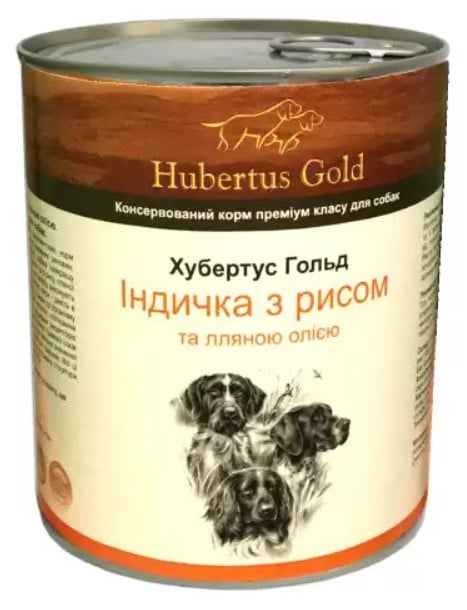 Вологий корм для собак Hubertus Gold Індичка з рисом, 800 г - фото 1