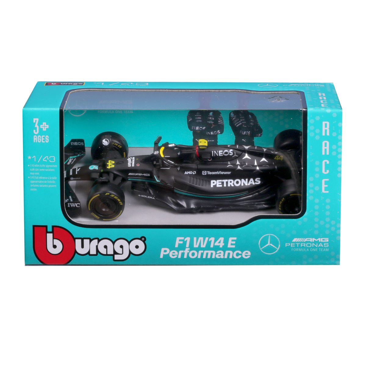 Автомодель Bburago Mercedes-AMG F1 W14 E Performance 2023, 1:43 в ассортименте (18-38080) - фото 8