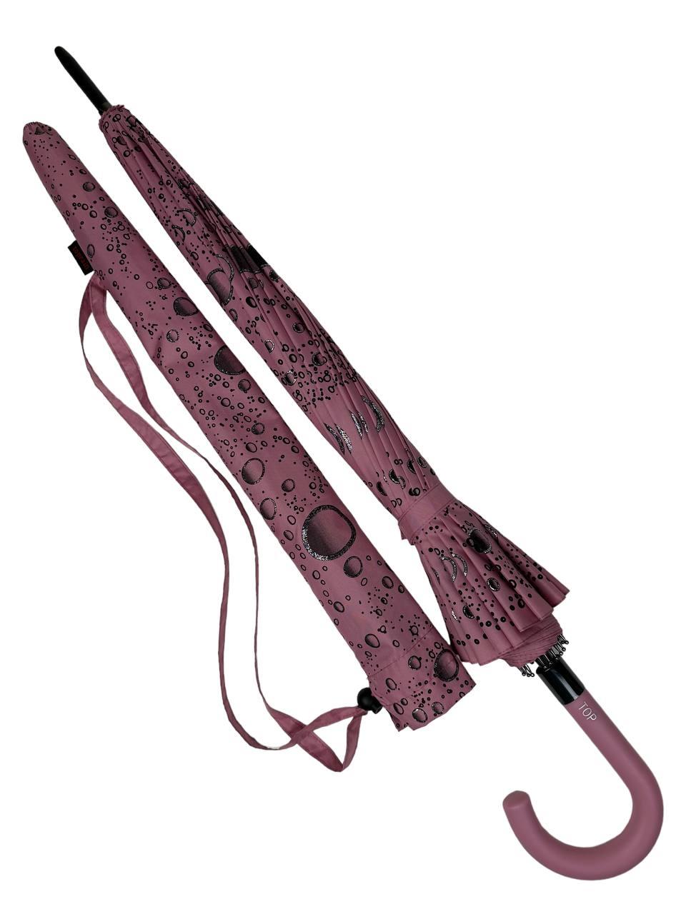 Жіноча парасолька-палиця напівавтомат Toprain 98 см рожева - фото 2