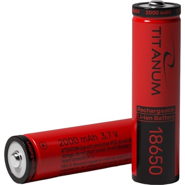 Акумулятор Titanum Li-ion 18650 без захисту 2000mAh bulk 1 шт. (T-18650/2000/1B) - фото 2