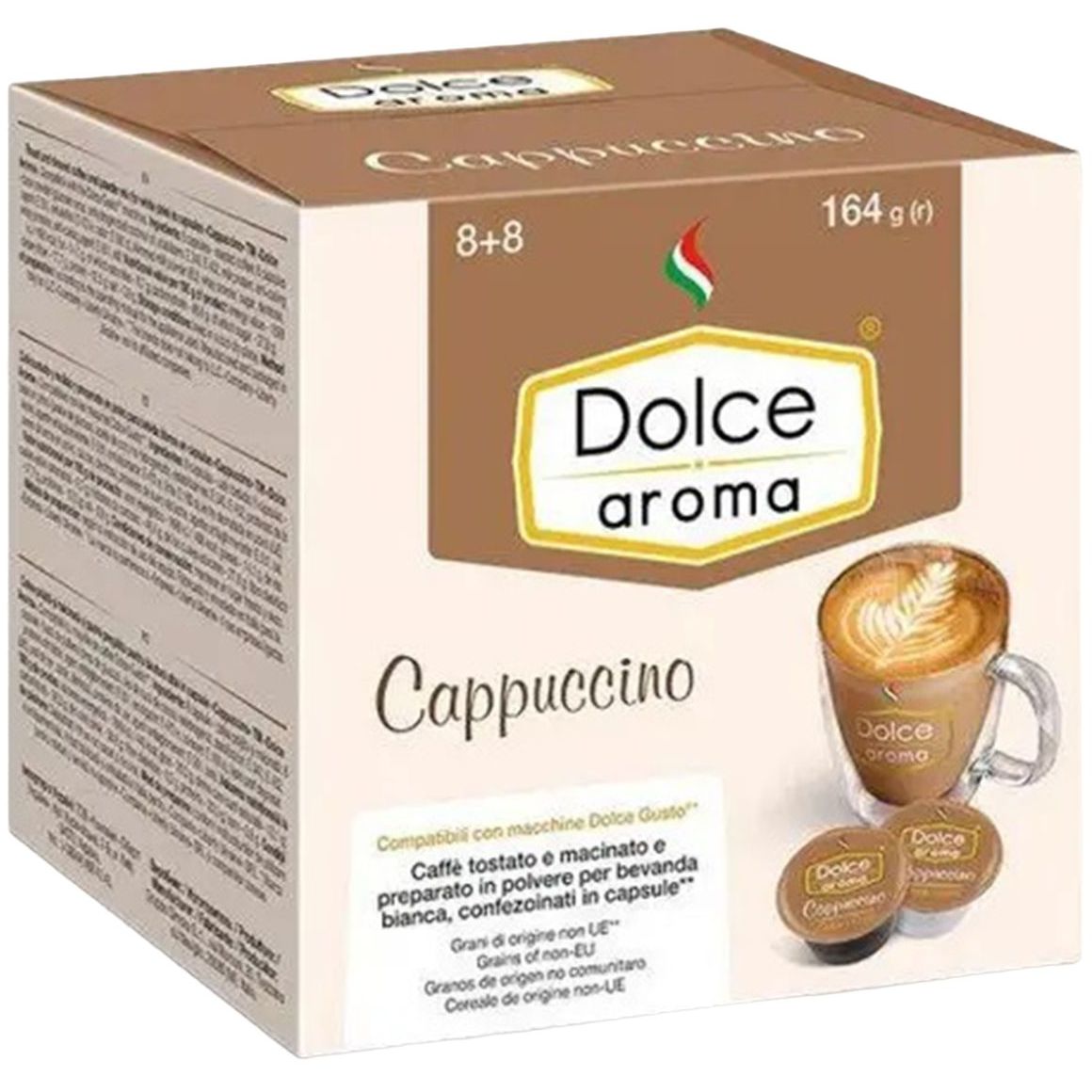 Кава в капсулах Dolce Aroma Cappuccino Dolce Gusto 16 капсул 164 г (881652) - фото 1