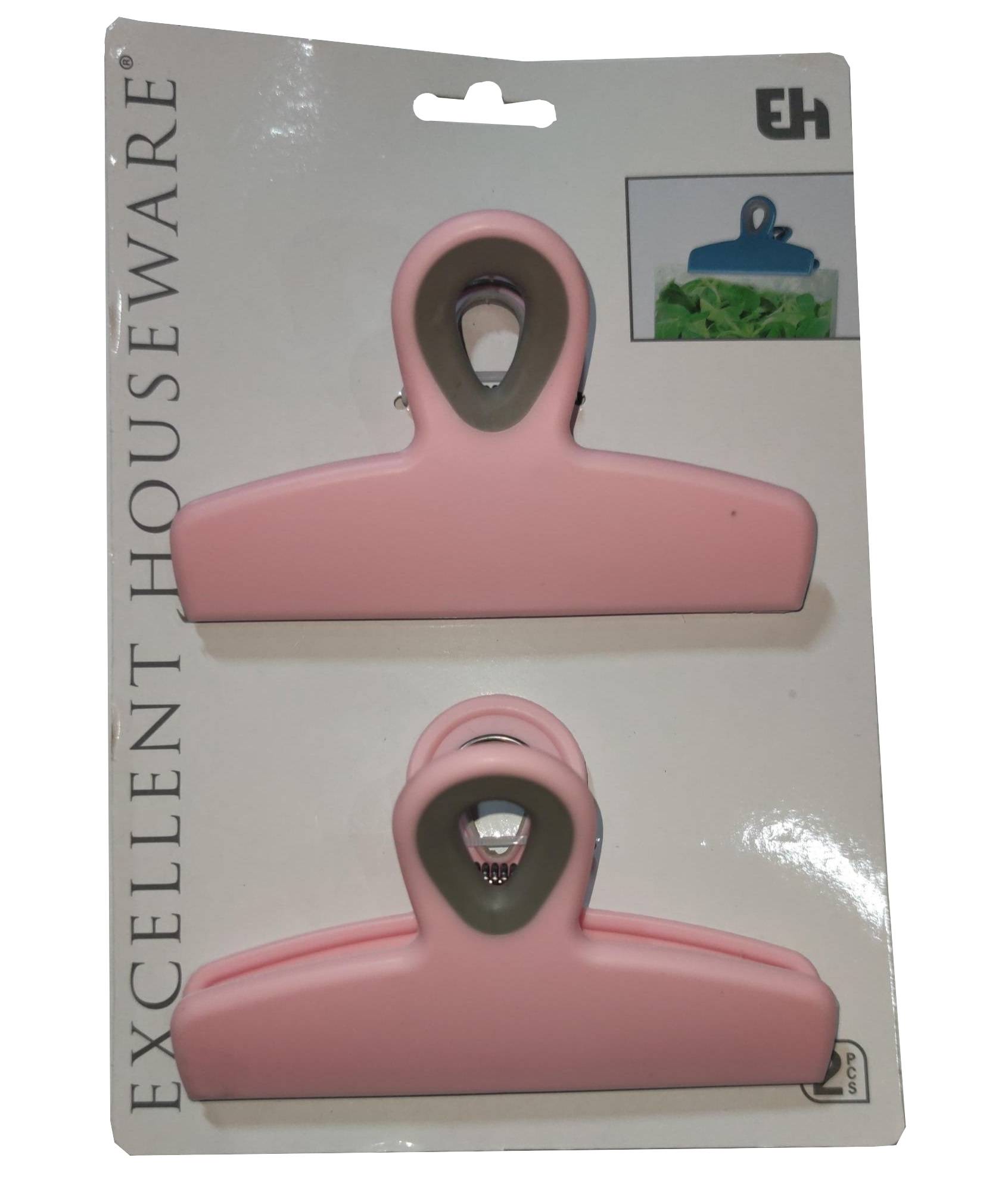 Набор клипс для пакетов Excellent Houseware, розовый, 2 шт. (850079) - фото 1