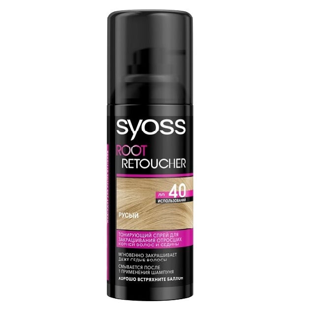 Тонуючий спрей для волосся Syoss Root Retoucher для маскування коріння і сивини, русявий, 120 мл - фото 1