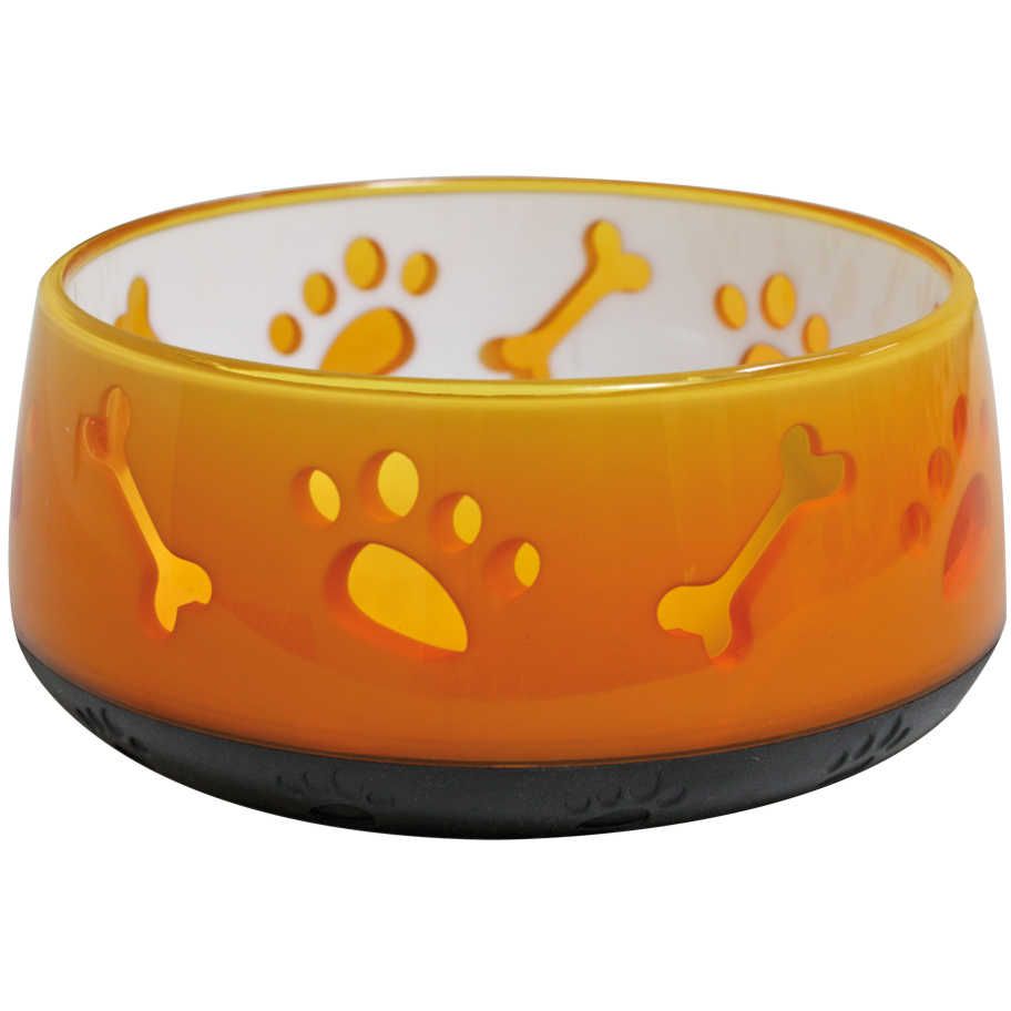 Миска для собак Croci Doggy полупрозрачная оранжевая 0.3 л 10 см - фото 1
