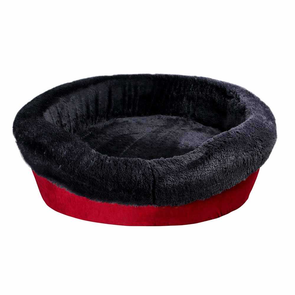 Лежак для тварин Milord Donat, круглий, червоний з чорним, розмір M (VR02//1530) - фото 1