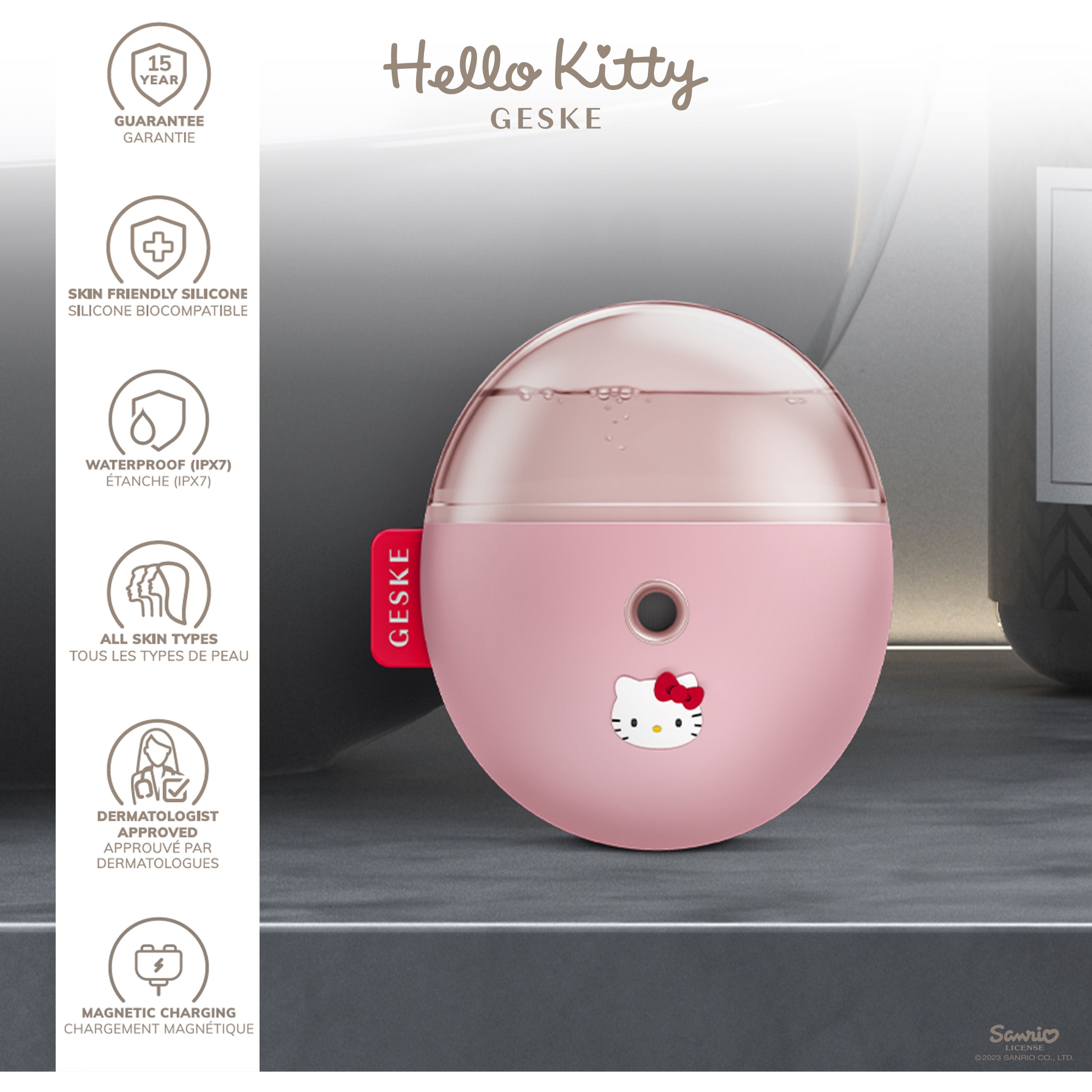 Электронный освежитель для увлажнения лица GESKE Facial Hydration Refresher 4 в 1 by Hello Kitty розовый - фото 5