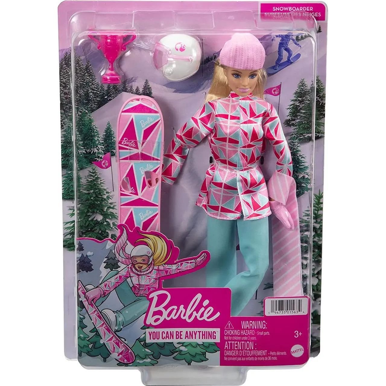 Лялька Barbie сноубордистка, серія Зимові види спорту (HCN32) - фото 3