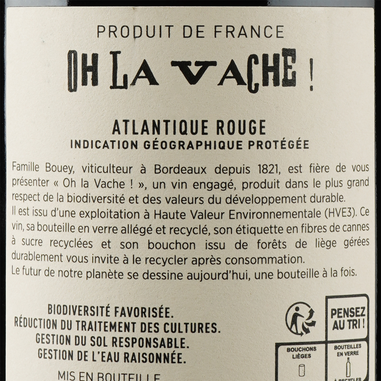 Вино Oh la Vache Atlantique, червоне, сухе, 12%, 0,75 л (480095) - фото 3
