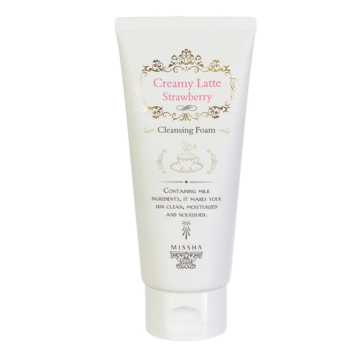 Очищаюча пінка для обличчя Missha Creamy Latte Полуниця,172 мл - фото 1