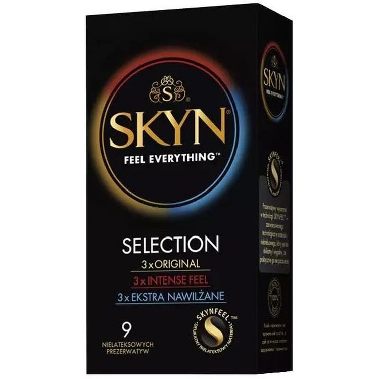 Набор презервативов Skyn ​​Selection безлатексные: Original 3 шт. + Extra Lube 3 шт. + Intense Feel 3 шт. (ROZ6400230511) - фото 1