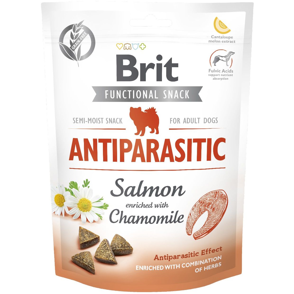 Лакомство для собак Brit Care Functional Snack Antiparasitic с лососем 150 г - фото 1