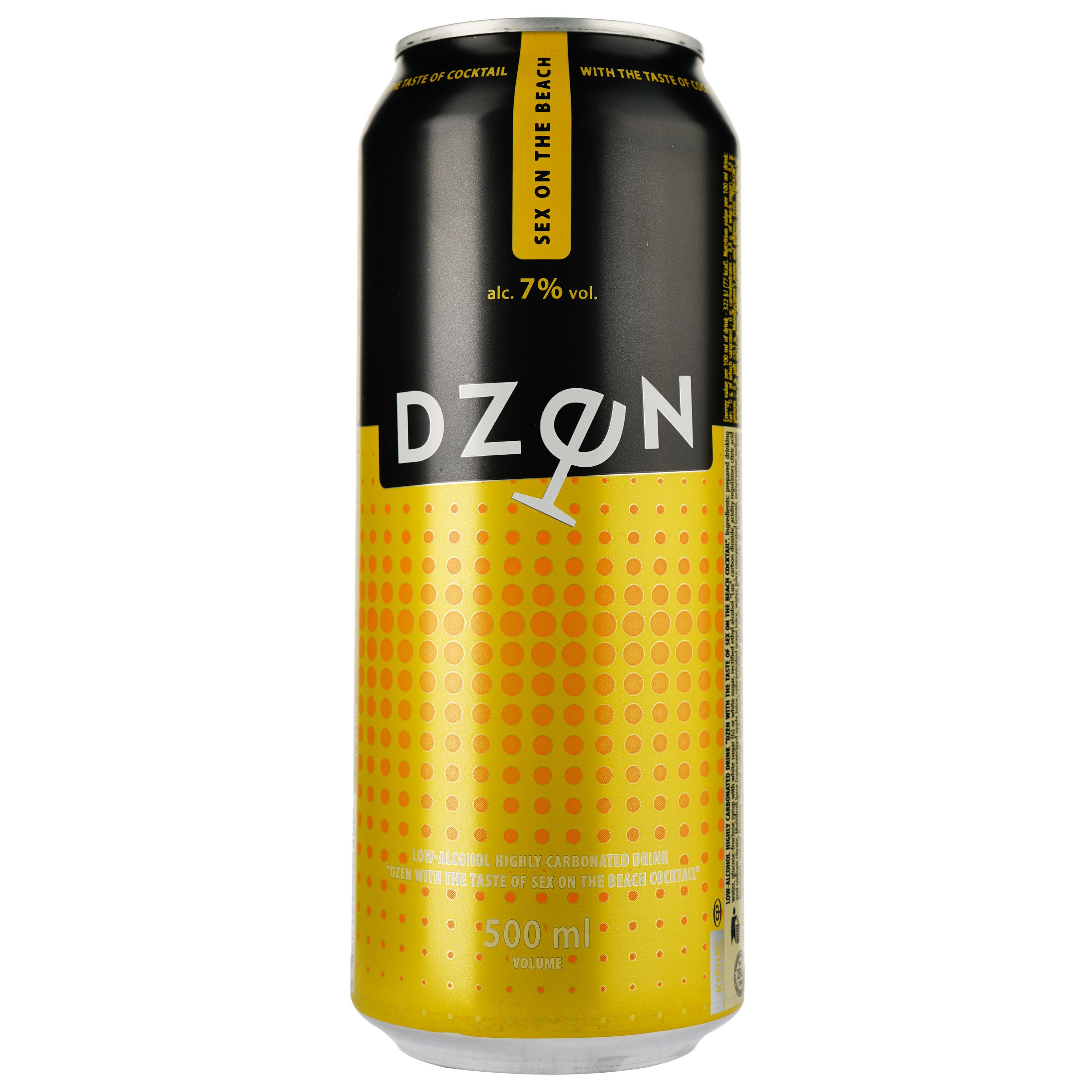 Напій слабоалкогольний Dzen зі смаком коктейлю Секс на Пляжі, 7%, з/б, 0,5 л - фото 1