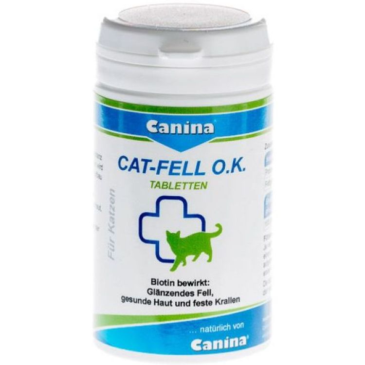 Біотин із мікроелементами Canina Cat-Fell O.K. для котів, 100 таблеток - фото 1