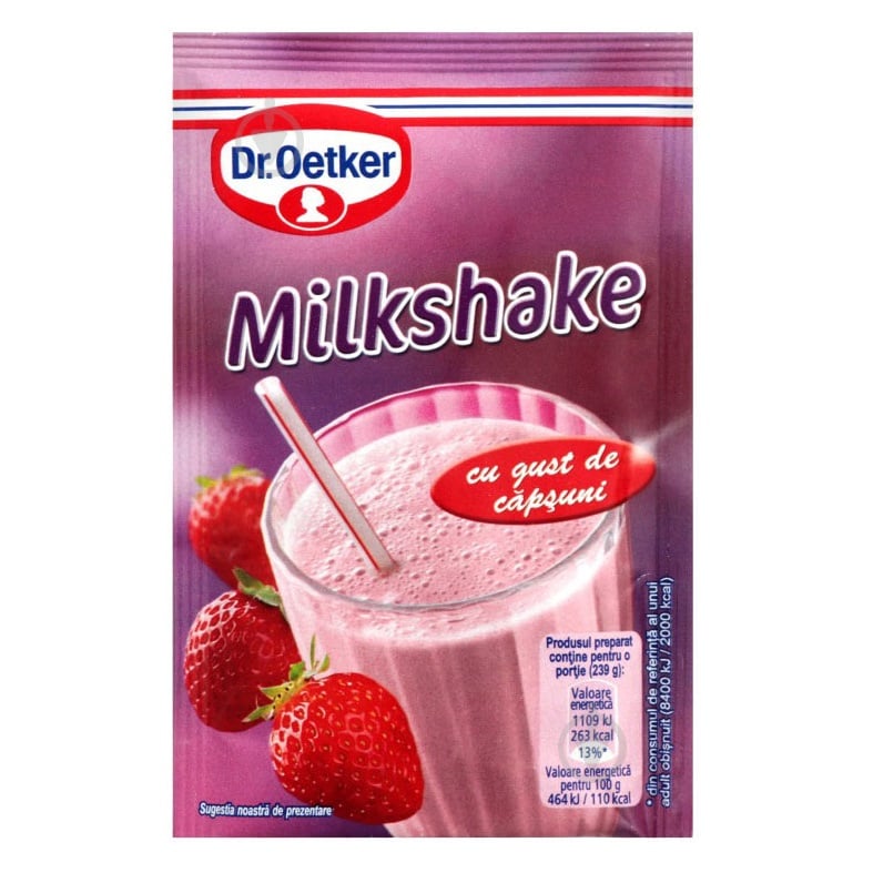 Коктейль молочний Dr.Oetker із полуничним смаком, 33 г (722553) - фото 1