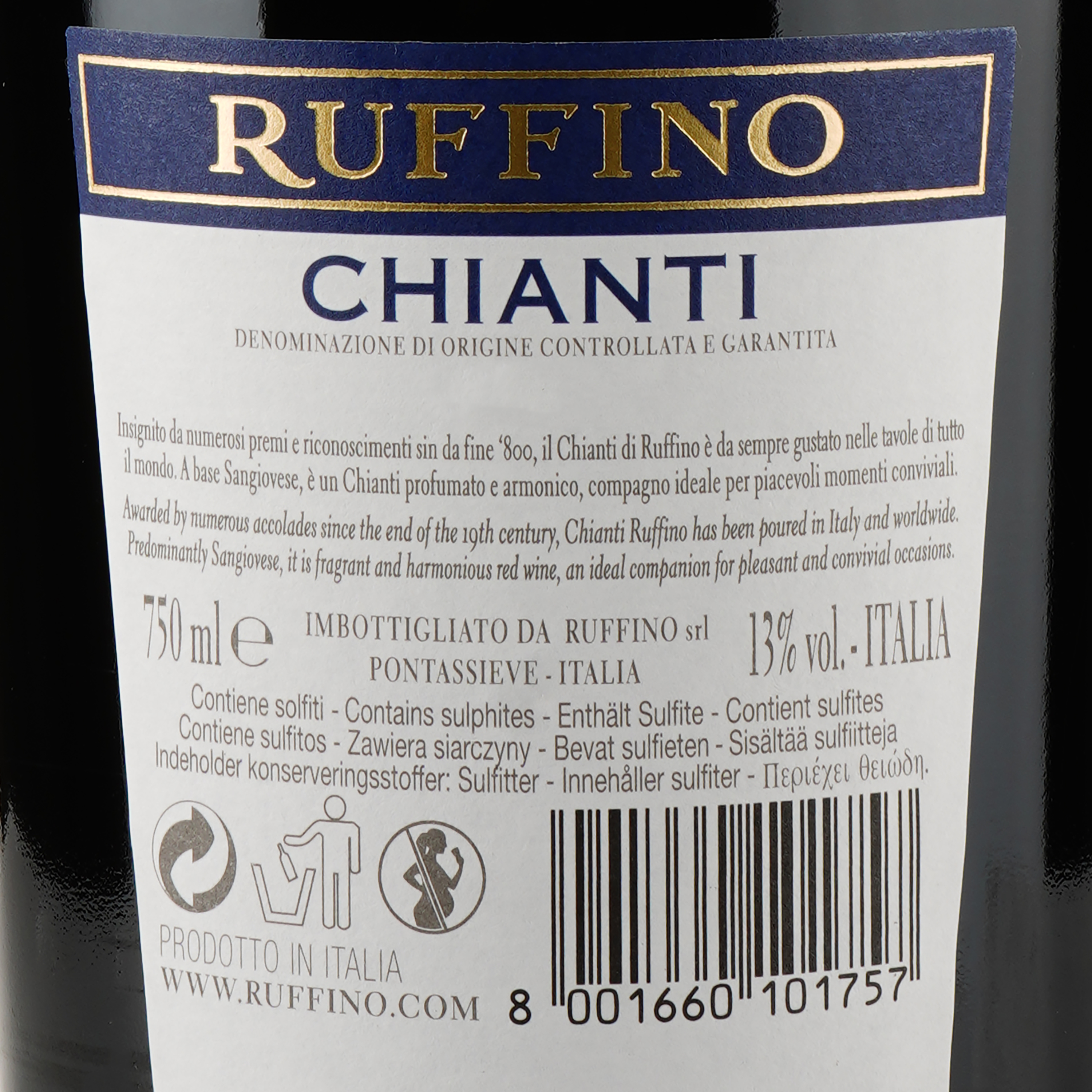 Вино Ruffino Chianti DOCG, червоне, сухе, 12,5%, 0,75 л - фото 3