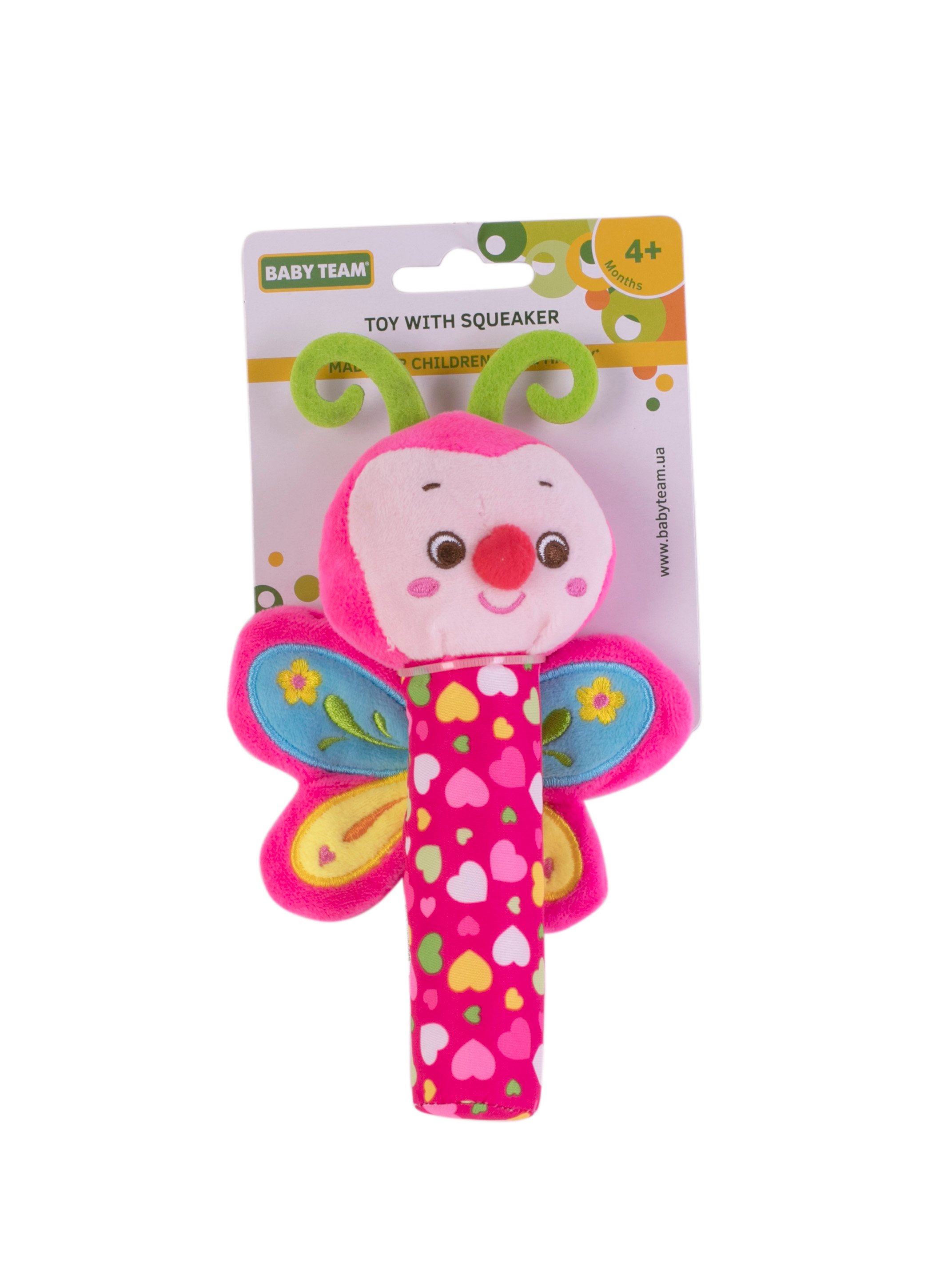 Іграшка-пищалка Baby Team Метелик, рожева (8500_Бабочка_розовая) - фото 2