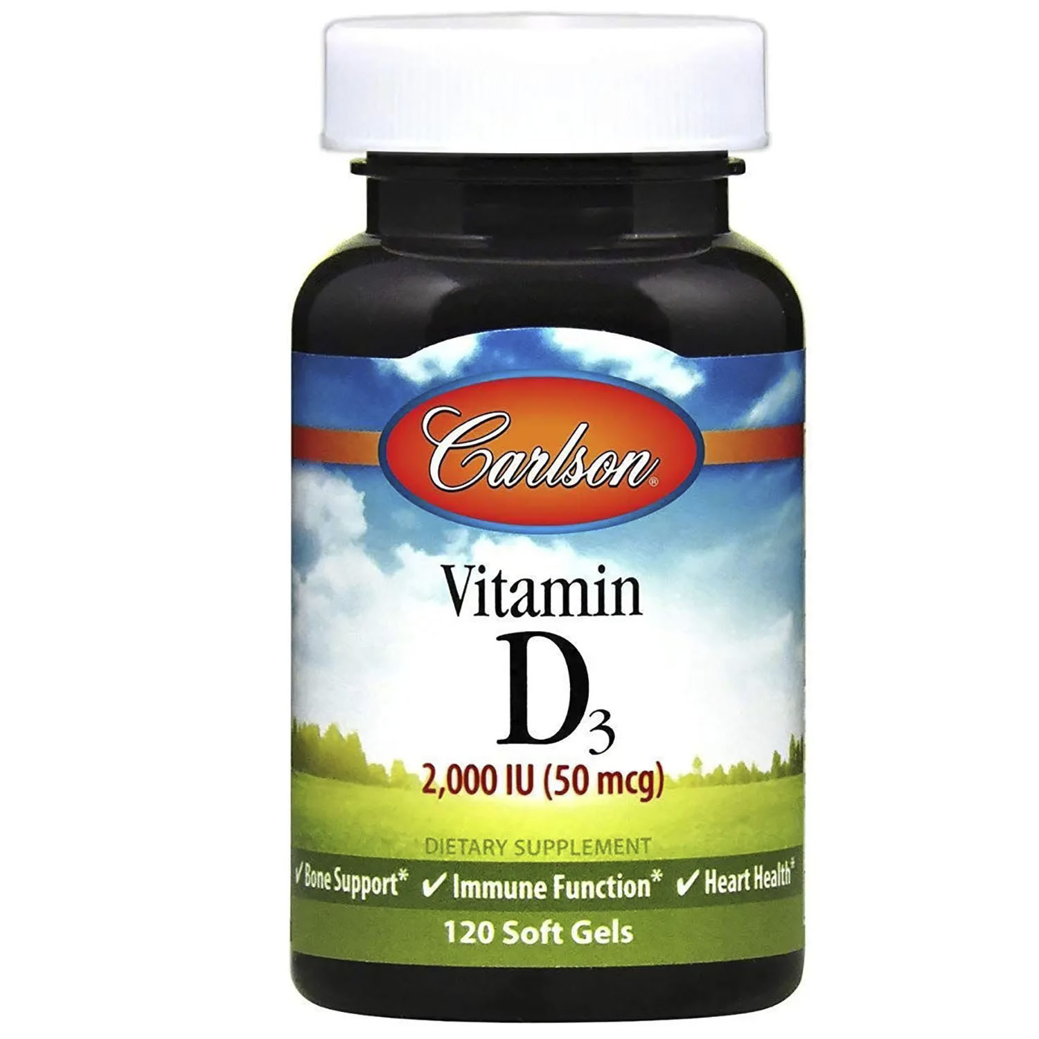 Витамин Д3 Carlson Vitamin D3 2000 МЕ (50 мкг) 120 гелевых капсул - фото 1