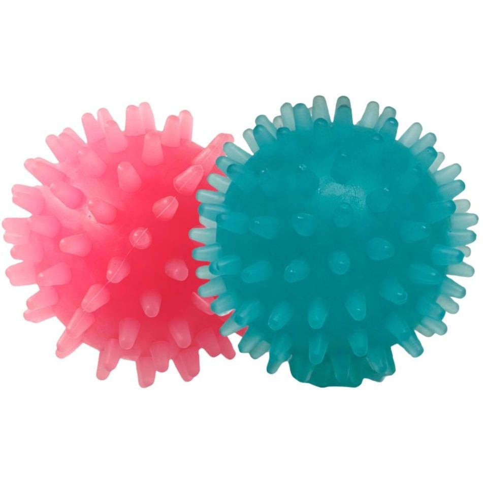 Іграшка для собак Fox М'ячі з шипами, із запахом ванілі, 4 см, червоний та синій - фото 1