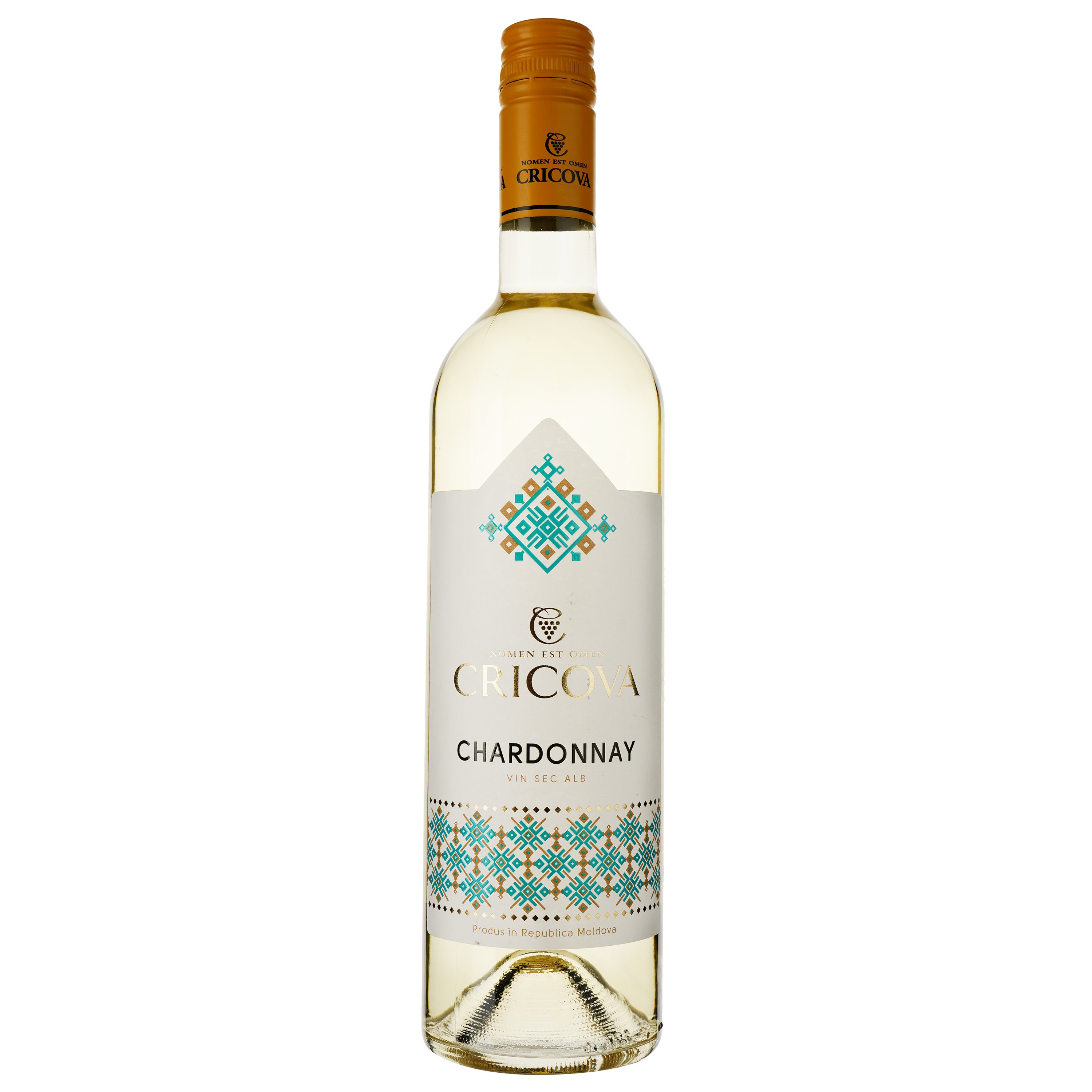 Вино Cricova Chardonnay National, біле, сухе, 0.75 л - фото 1
