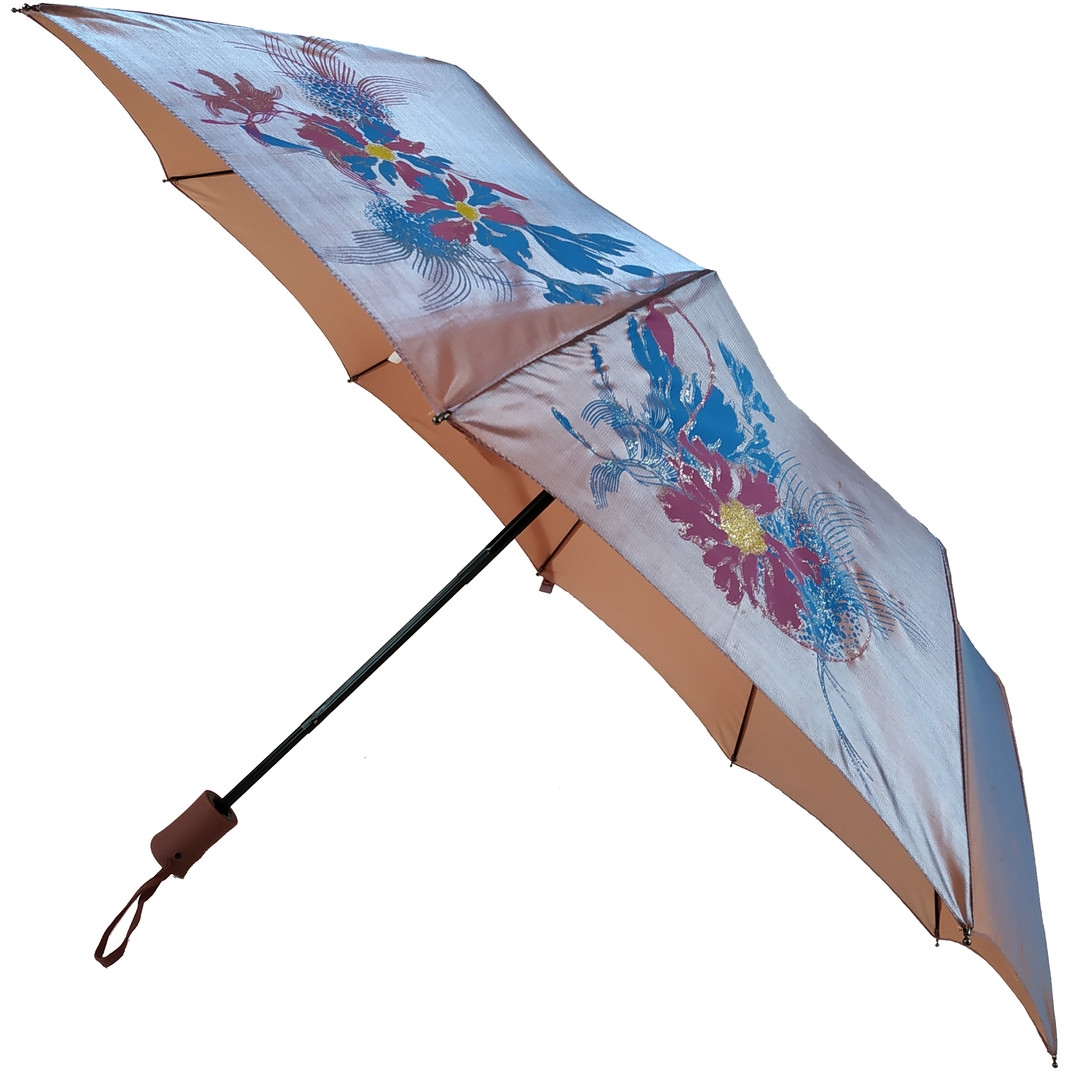 Жіноча складана парасолька напівавтомат Bellissimo 100 см бежева - фото 1