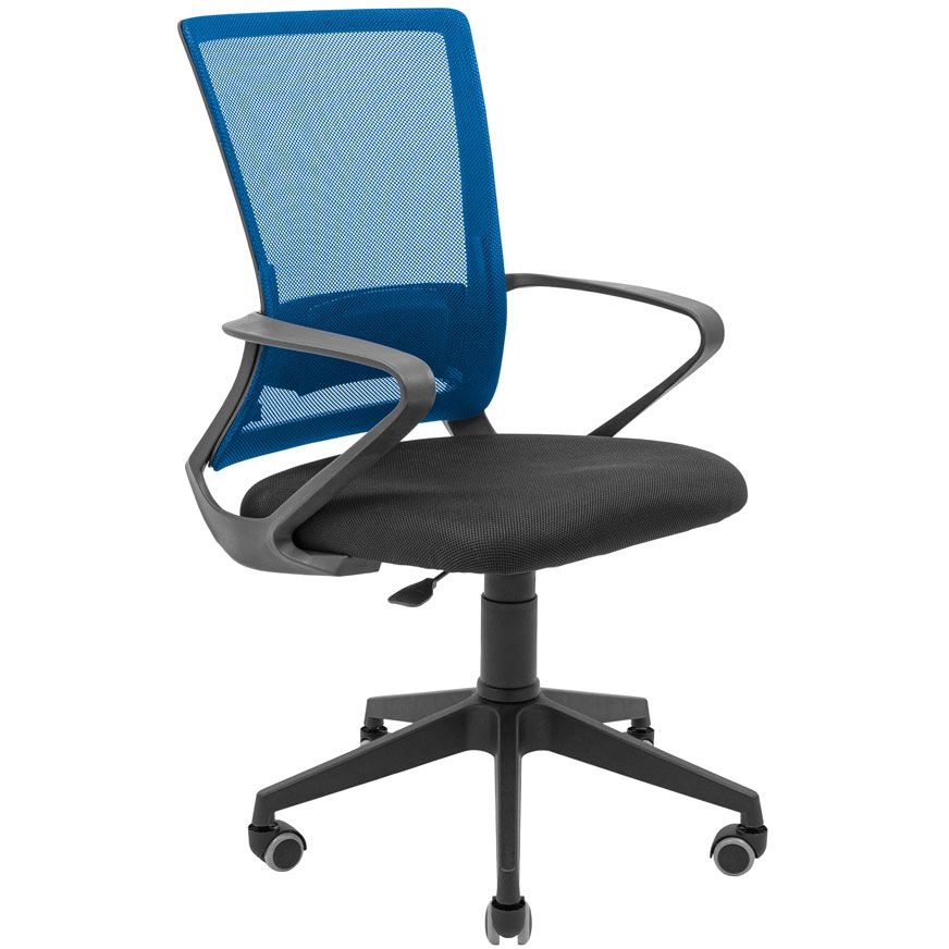 Крісло комп'ютерне Richman Робін Пластик Піастра сітка чорний + синій (RCM-1082) - фото 1