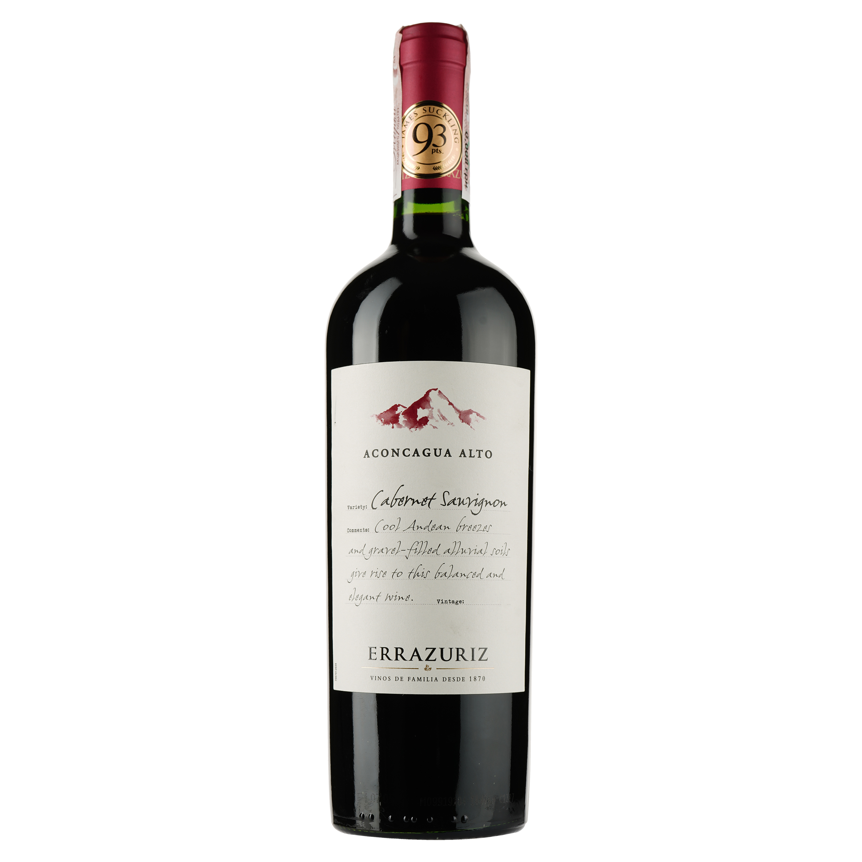 Вино Errazuriz Cabernet Sauvignon Aconcagua Alto, красное, сухое, 13,5%, 0,75 л - фото 1