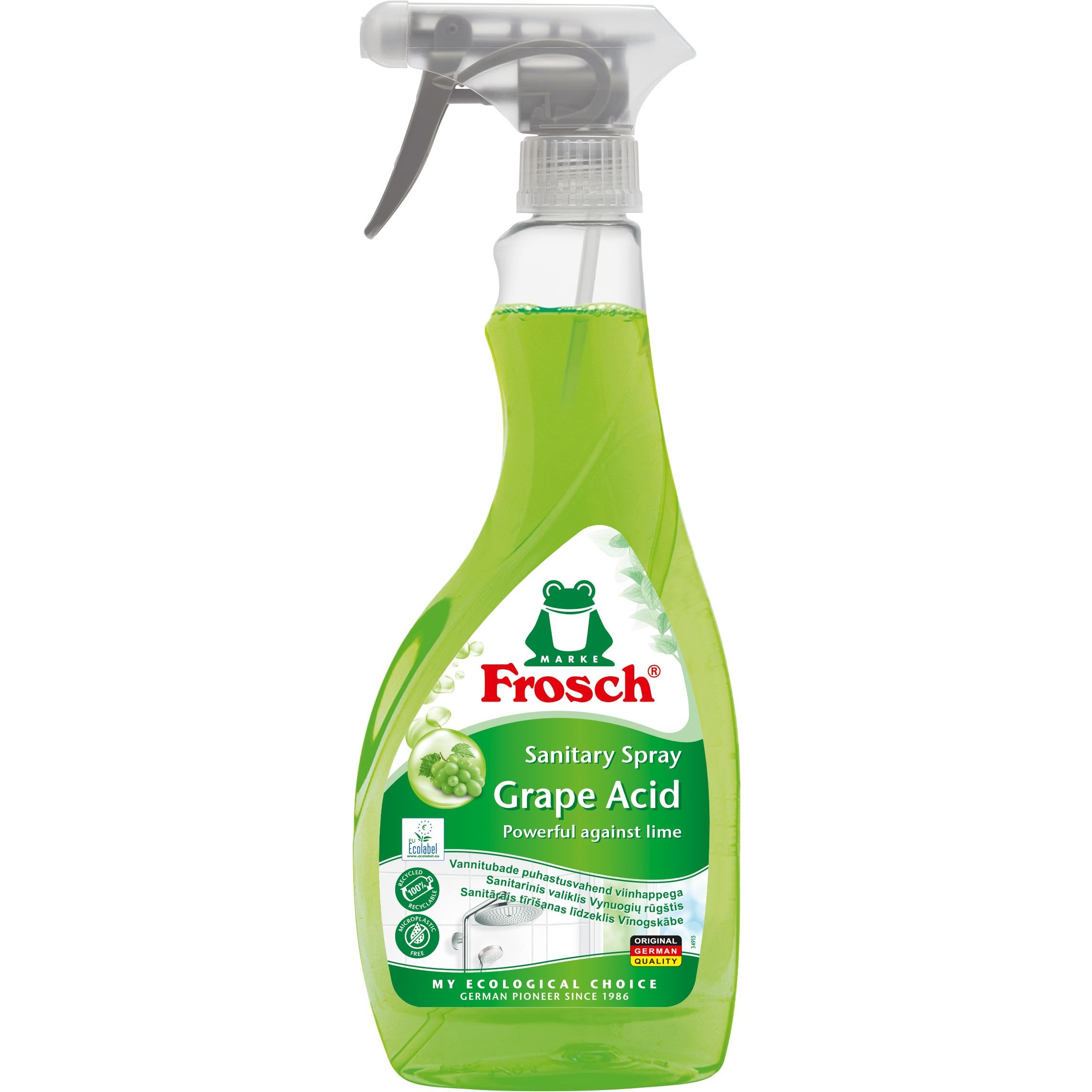 Очищающее средство для ванной комнаты Frosch Зеленый виноград 500 мл - фото 1