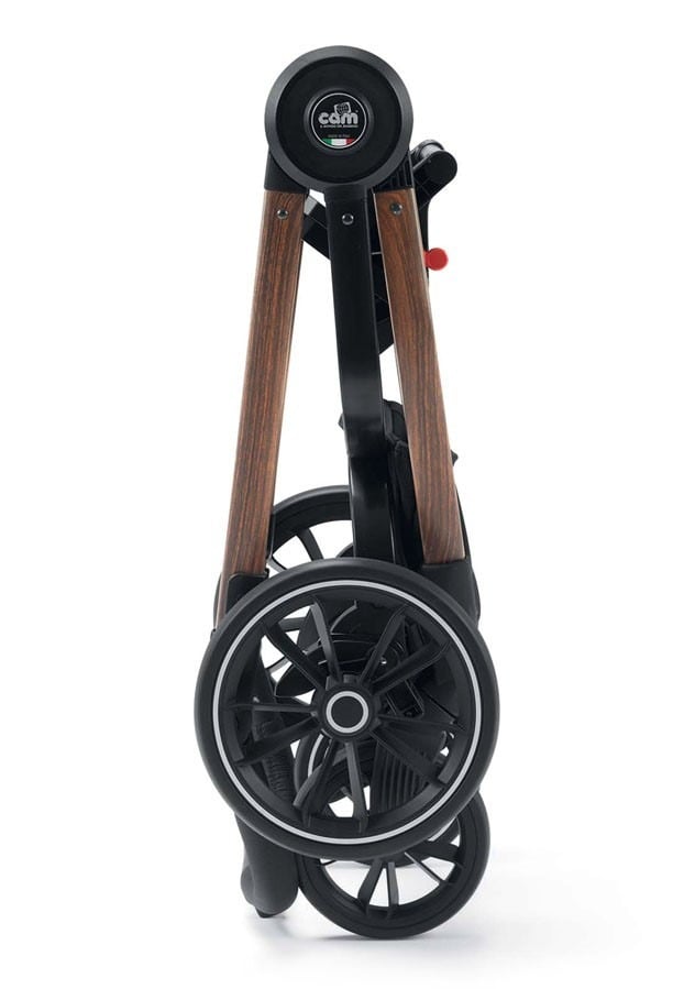 Универсальная коляска 2 в 1 CAM Techno Softy рама под дерево, серая (805T/V96/977/514K) - фото 4