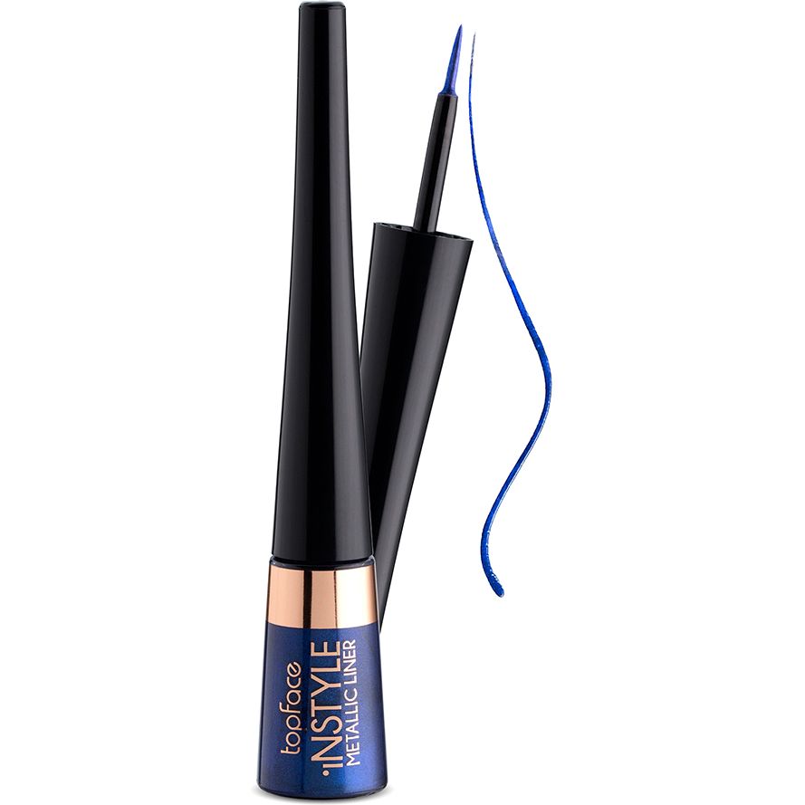 Подводка для глаз TopFace Instyle - Metallic Eyeliner PT554 04 синяя 3.5 мл - фото 1