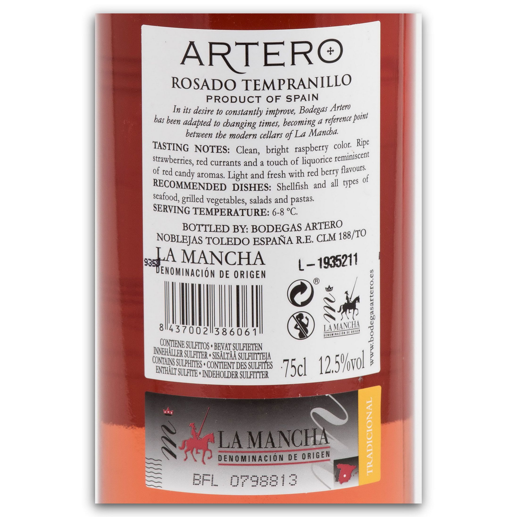 Вино Artero La Mancha Rosado Tempranillo D.O. розовое сухое 0.75 л - фото 2