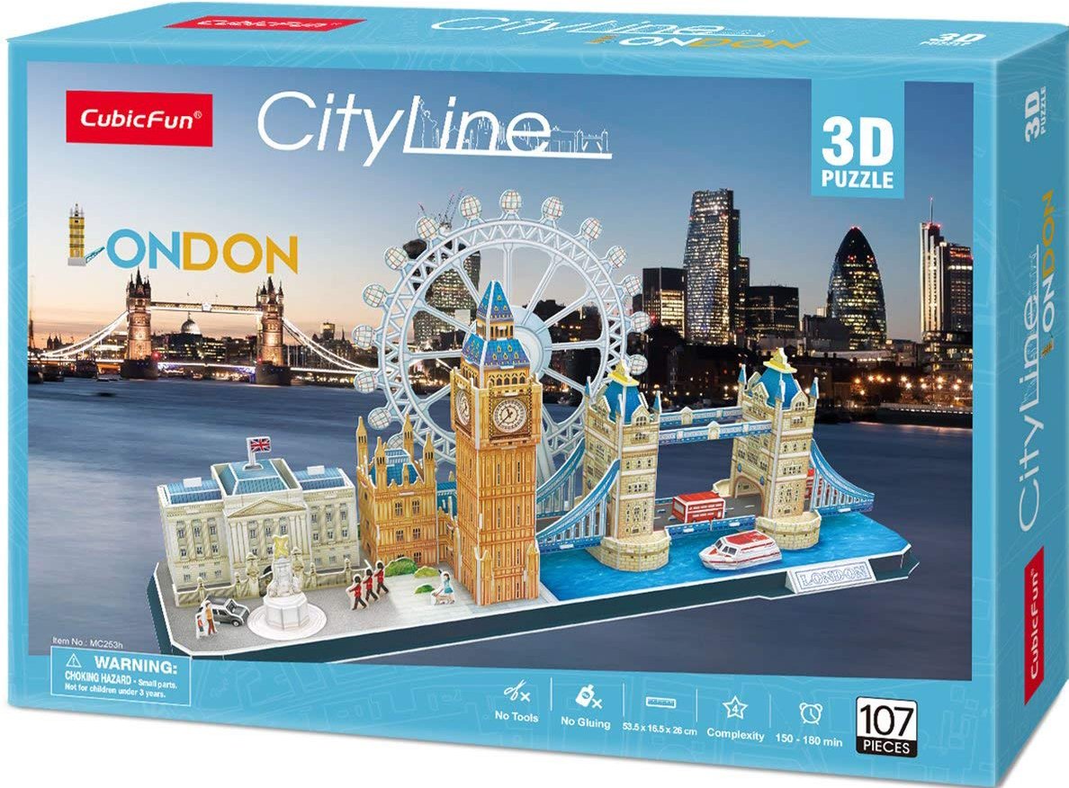 Пазл 3D CubicFun City Line London, 107 елементів (MC253h) - фото 1