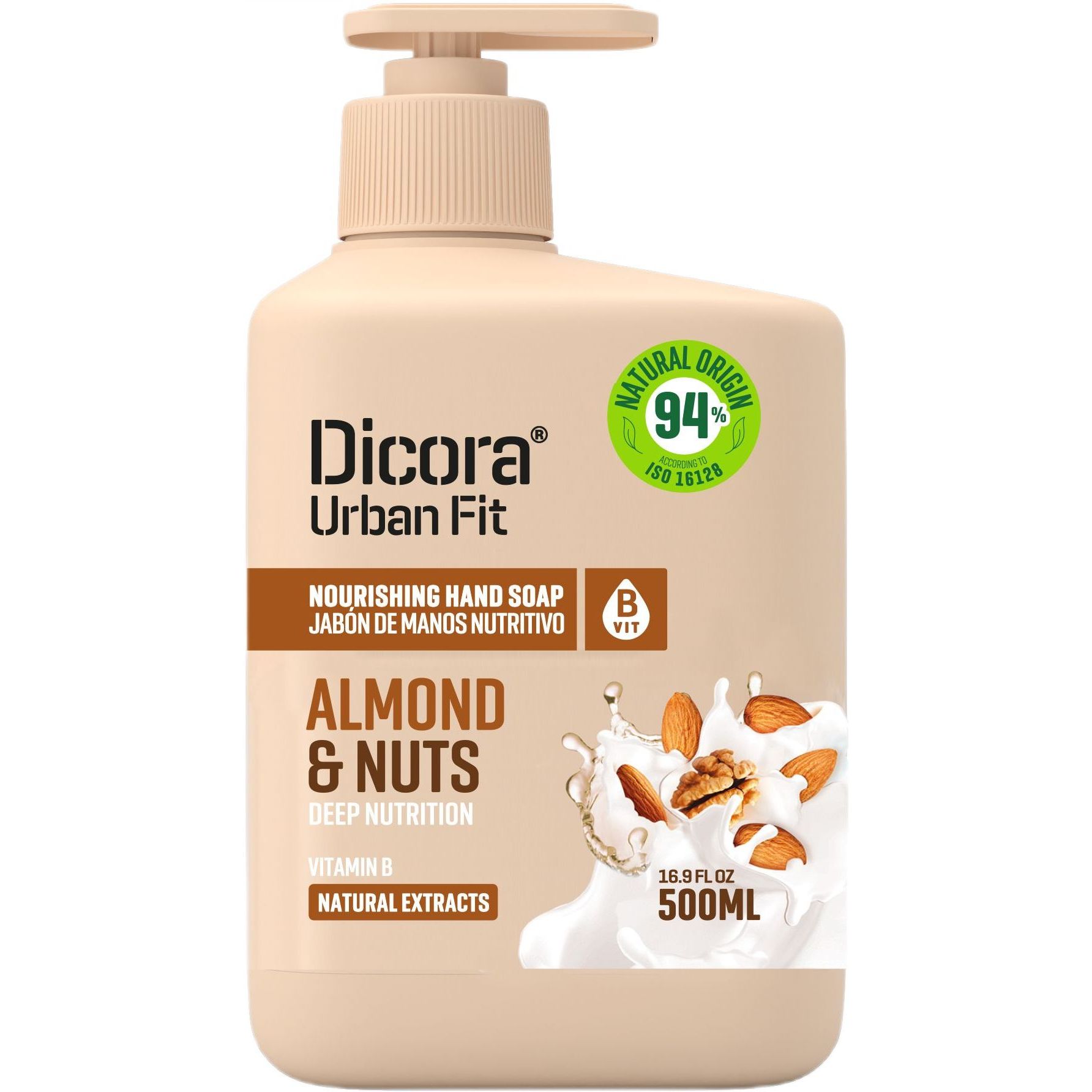Питательное мыло для рук Dicora Urban Fit Миндаль и орехи 500 мл - фото 1